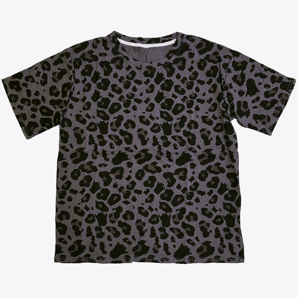 あわ TONAMI ヒョウ柄 ノースリーブシャツ ヒョウ柄細か目】シンプルTシャツ（ホワイト/ブルー） – なにわ小町