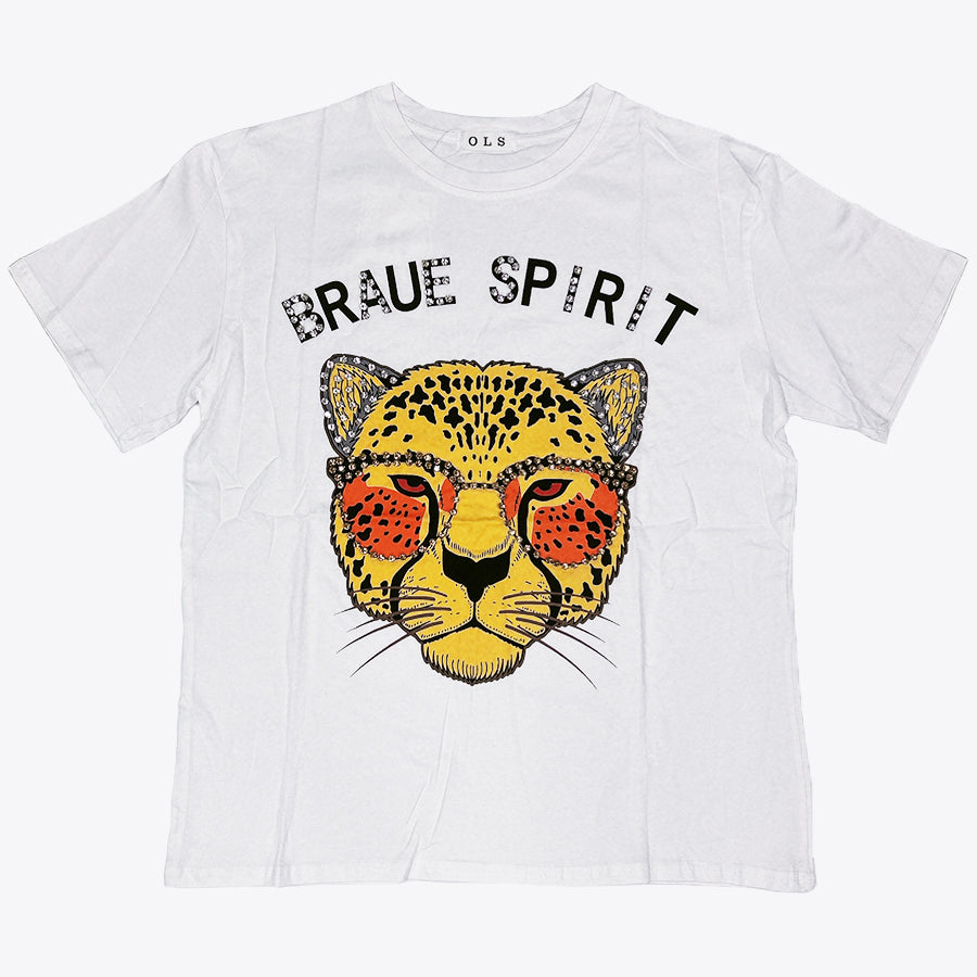 ヒョウ】スピリットTシャツ（ホワイト） – なにわ小町公式オンライン