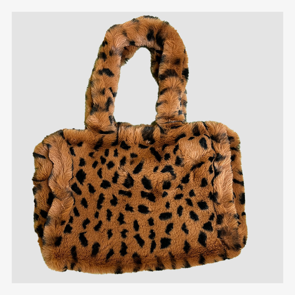 ヒョウ柄】ふわふわファーバッグ – なにわ小町公式オンラインショップ