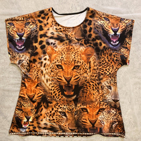 ヴェルサーチ　ヒョウ　レオパード　デザイン　総柄　長袖Tシャツ　Mサイズよろしくお願い致します